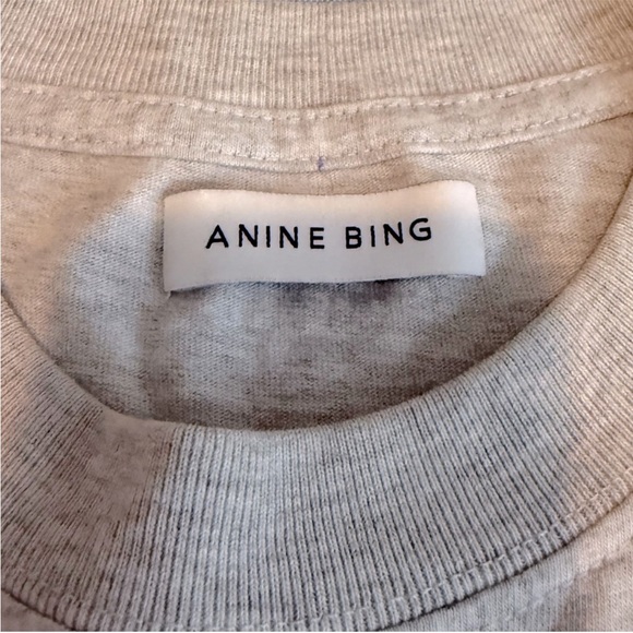 ANINE BING Grey Chenille Graphic Tiger Tee Muse T-shirt XS - Picture 6 of 8